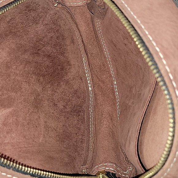 Portland Leather Round Brown Leather Crossbody Shoulder Bag - Picture 9 of 12